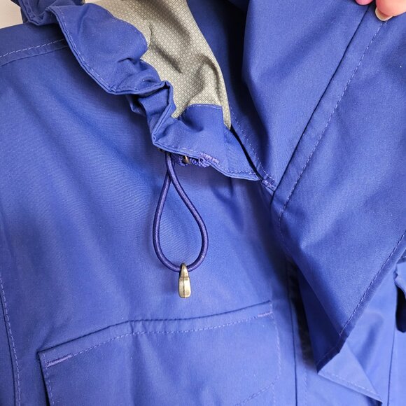 LANDS' END Blue Hooded Windbreaker / Raincoat Jacket, Size XS (2-4) - Picture 9 of 16